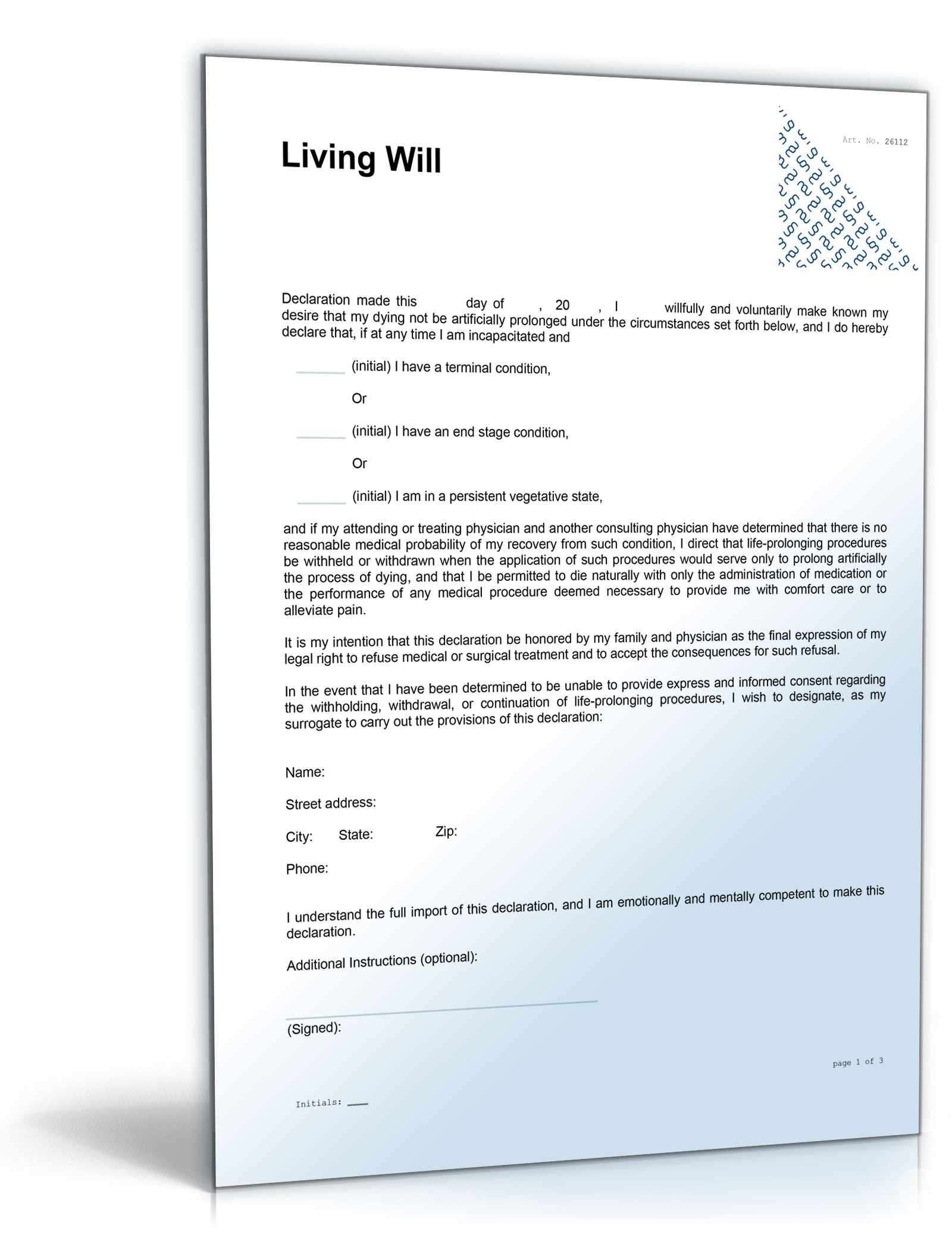 Free Florida Wills Template Florida Living Will Quickly &amp; Easily Template to Download