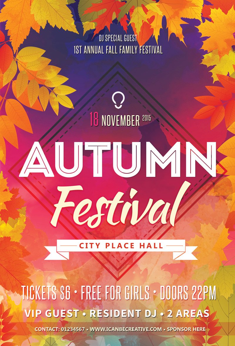 Free Flyer Templates Download Free Psd Flyer Templates for Autumn Сelebration Party
