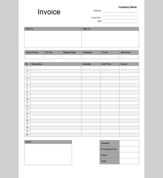 Free Google Docs Templates Printable Invoice Template