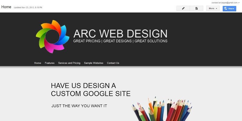 Free Google Sites Templates Change the Banner Arc Templates Google Sites Templates