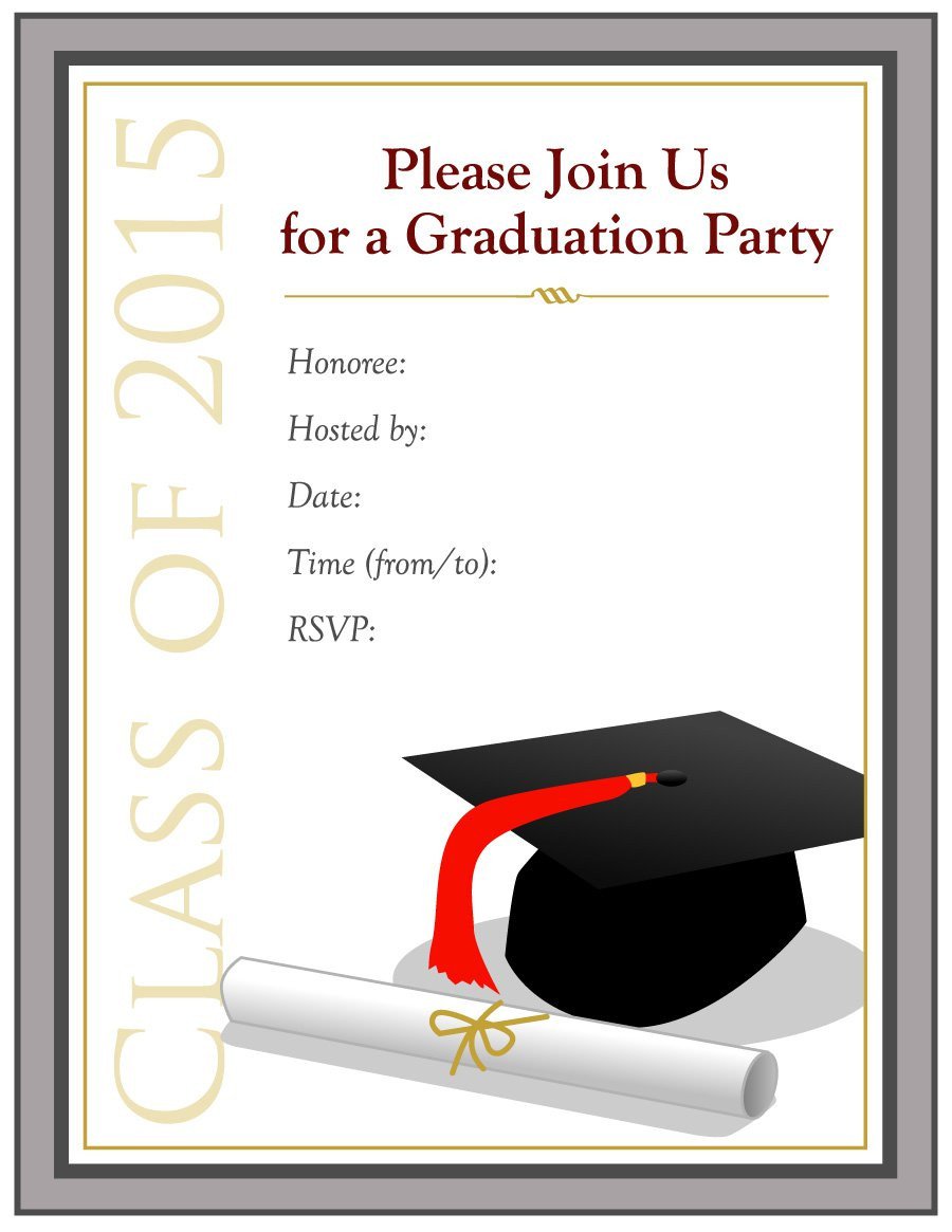 Free Grad Party Invitation Templates 40 Free Graduation Invitation Templates Template Lab