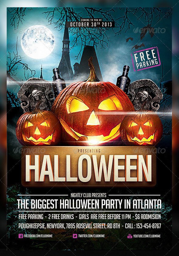 Free Halloween Flyer Templates 60 Premium & Free Psd Halloween Flyer Templates