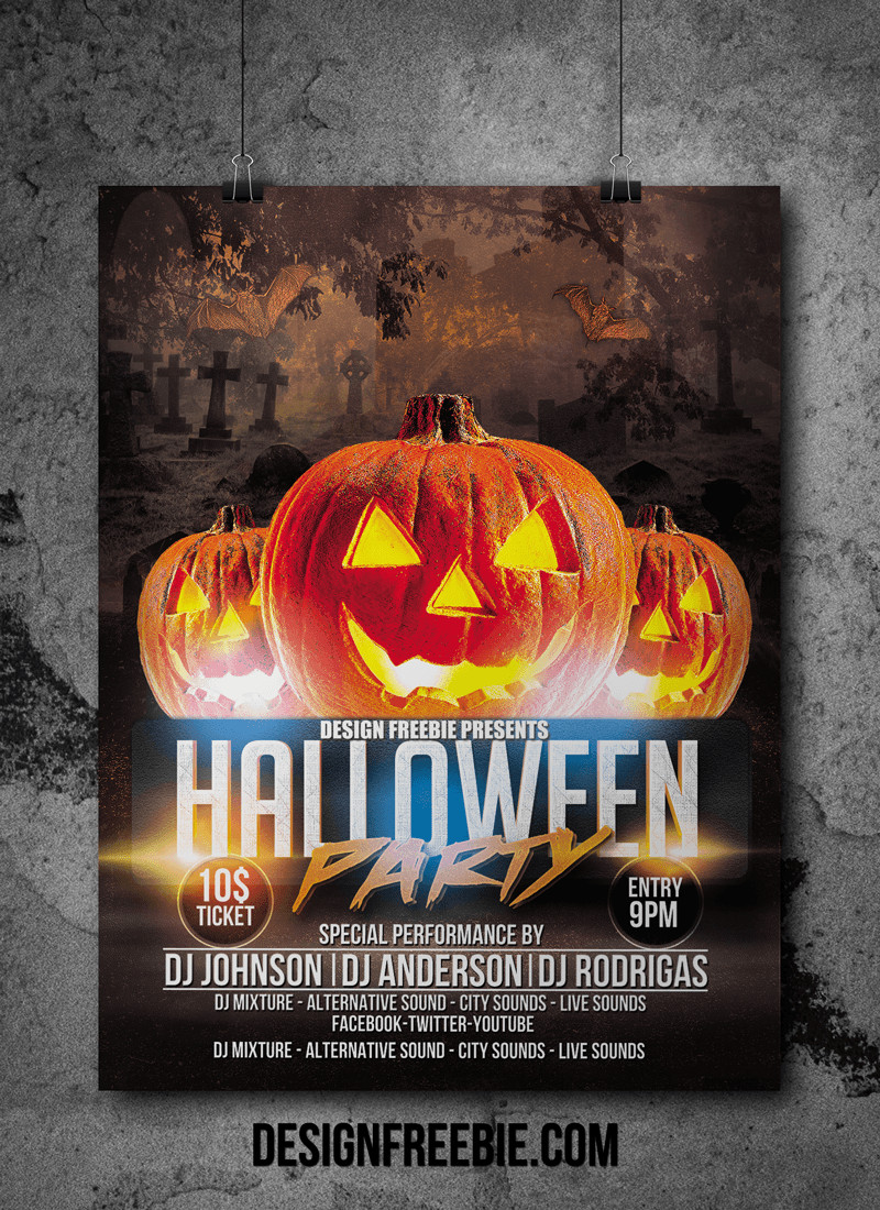 Free Halloween Flyer Templates Halloween Party Flyer Psd Template