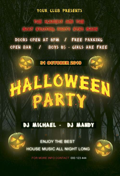 Free Halloween Flyers Templates Download Free Halloween Flyer Psd Templates for Shop