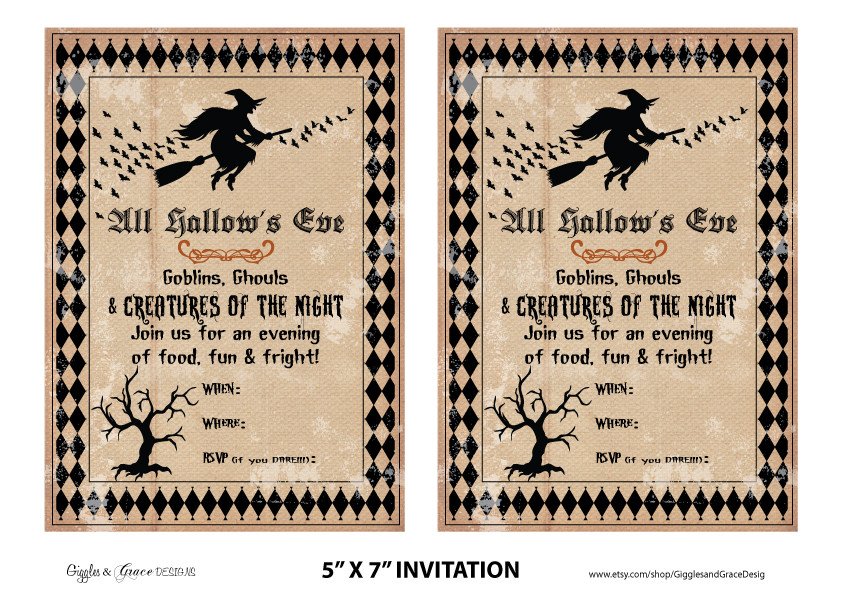 Free Halloween Invite Templates Free Halloween Party Printables From Giggles &amp; Grace