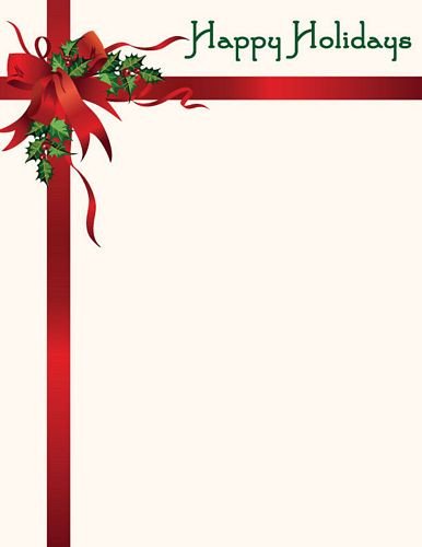 Free Holiday Stationery Templates Christmas Letterhead Happy Holidays Stationery