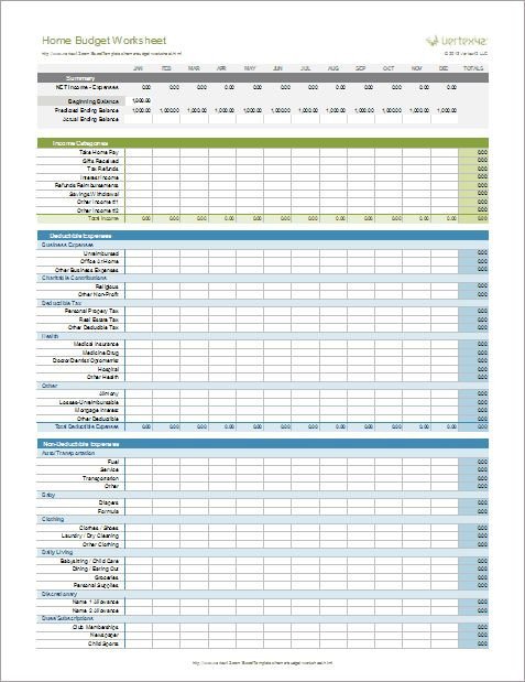 Free Household Budget Template Download A Free Home Bud Worksheet for Excel to Plan