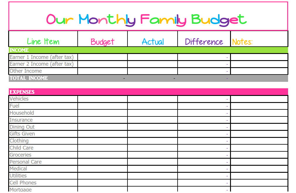 Free Household Budget Template Free Monthly Bud Template Cute Design In Excel