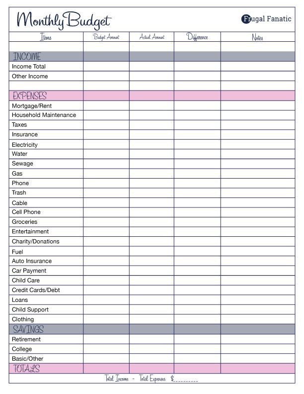 Free Household Budget Template Free Monthly Bud Template Diy Projects
