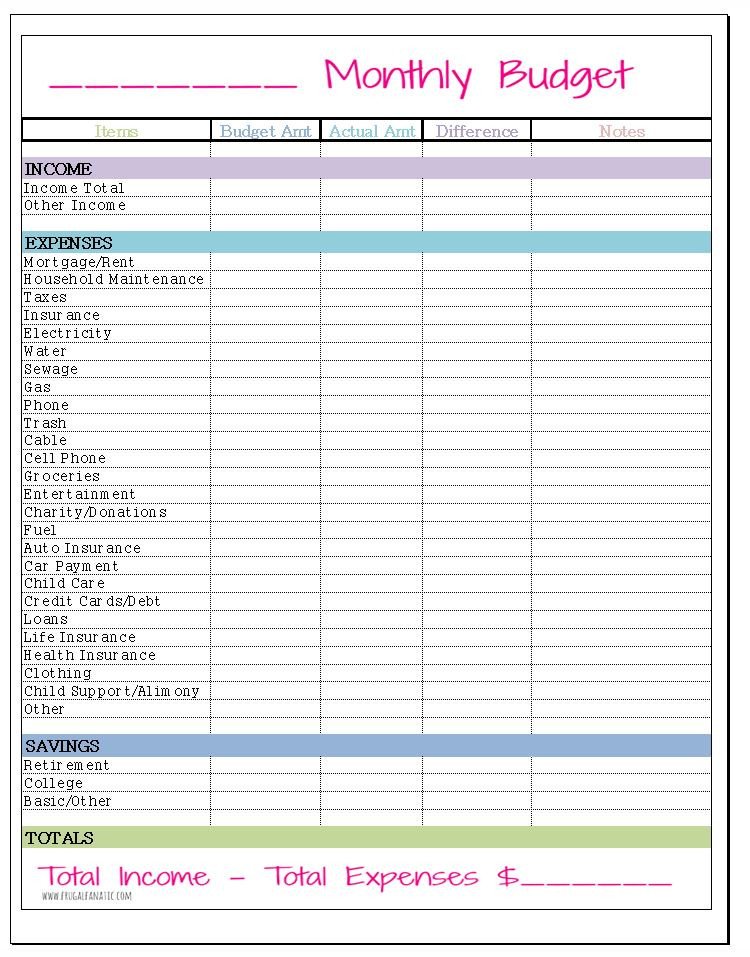 Free Household Budget Template Free Monthly Bud Template Frugal Fanatic