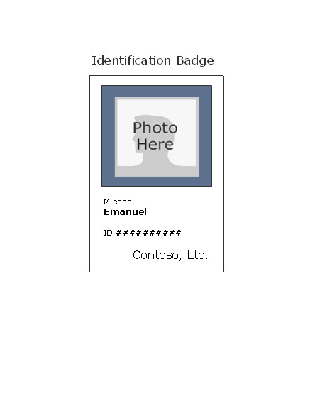 Free Id Card Templates Employee Photo Id Badge Portrait