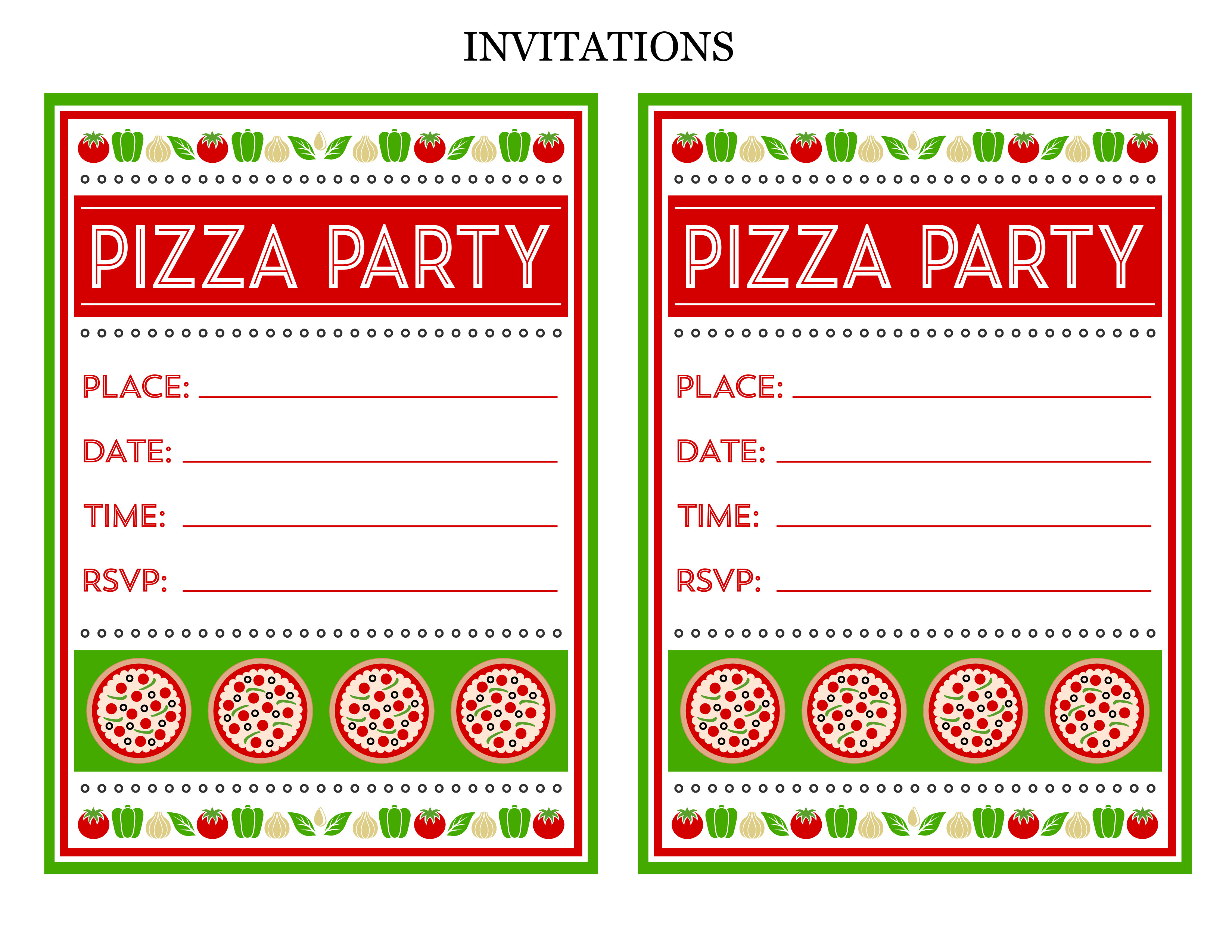 Free Invitation Template Printable Free Pizza Party Printables From Printabelle