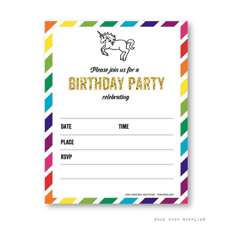 Free Invitation Template Printable Free Printable Golden Unicorn Birthday Invitation Template