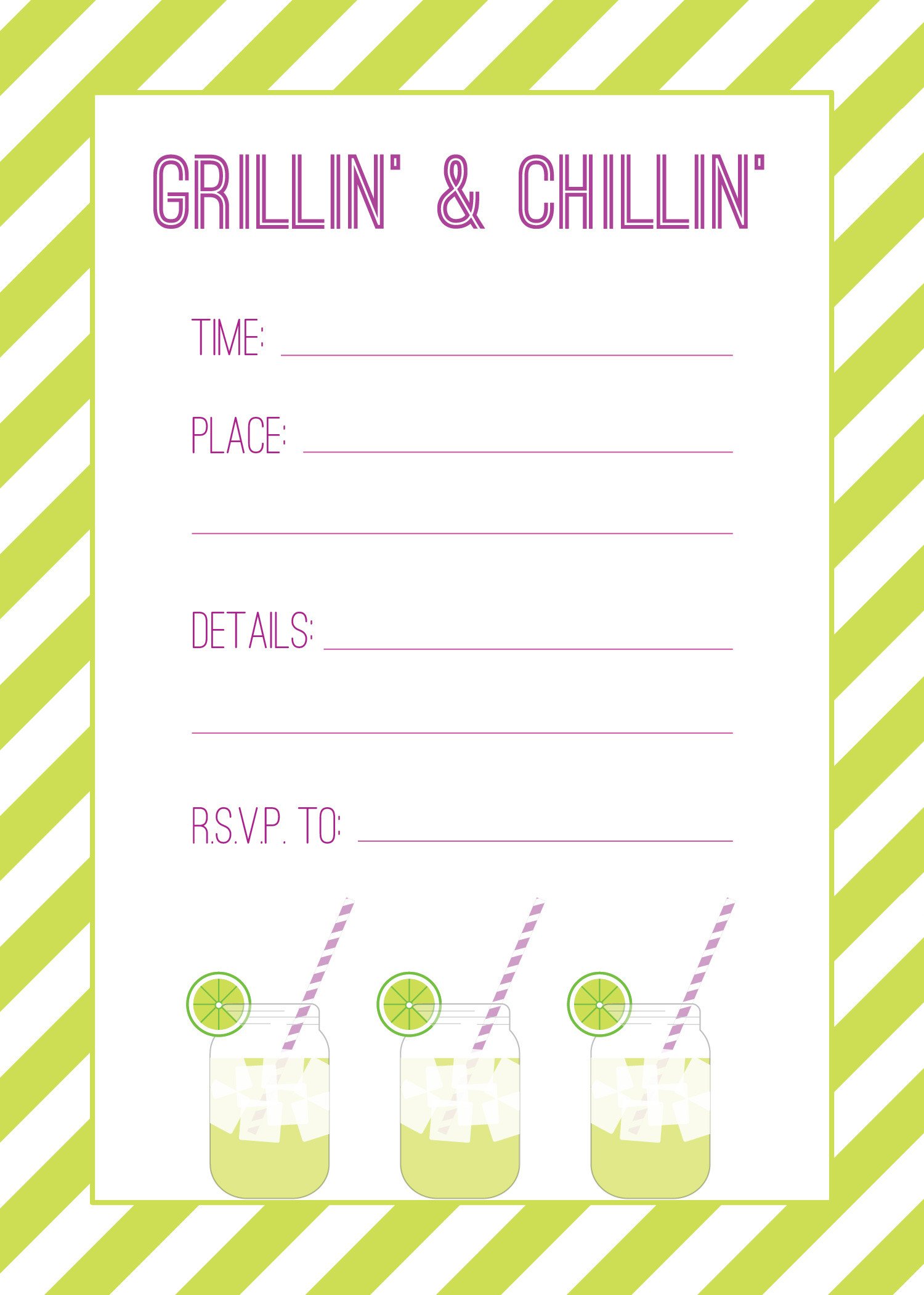 Free Invitation Template Printable Grillin’ &amp; Chillin’ – Free Printable Cook Out Invitations