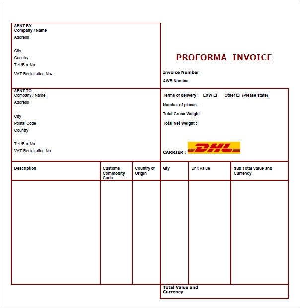 Free Invoice Template Pdf 15 Proforma Invoice Templates Download Free Documents