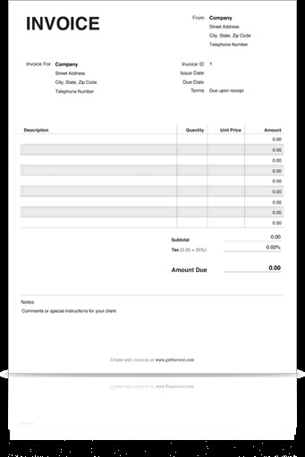 Free Invoice Template Pdf Invoice Template Pdf Harvest