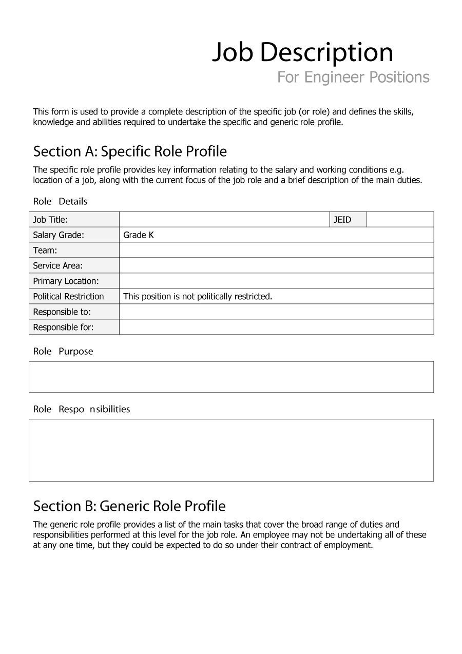 Free Job Description Template 49 Free Job Description Templates & Examples Free
