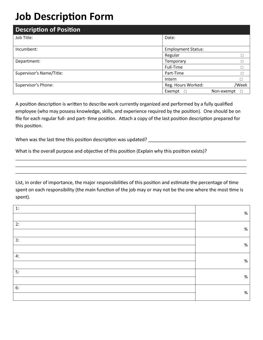 Free Job Description Template 49 Free Job Description Templates & Examples Free