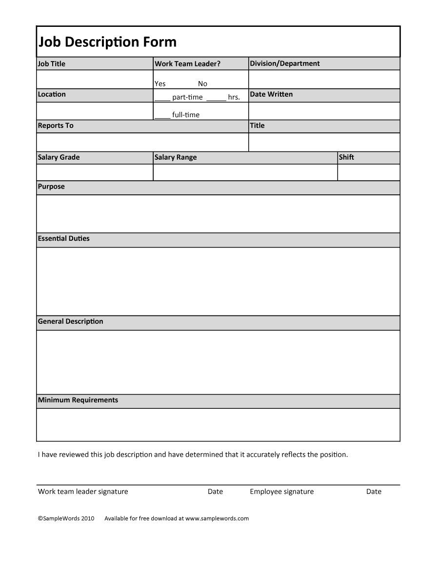 Free Job Description Template 49 Free Job Description Templates & Examples Free