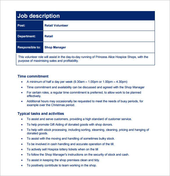 Free Job Description Template Customer Service Job Description Templates 15 Free