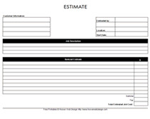 Free Job Estimate Template Business forms Printables Check Registers Memo Notes
