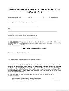 Free Land Contract forms Free Contract to Sell On Land Contract Printable Real