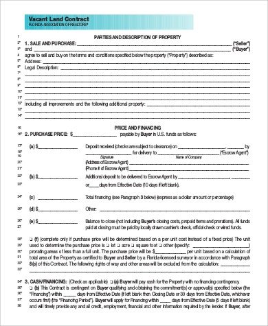 Free Land Contract forms Sample Land Contract form 9 Examples In Word Pdf