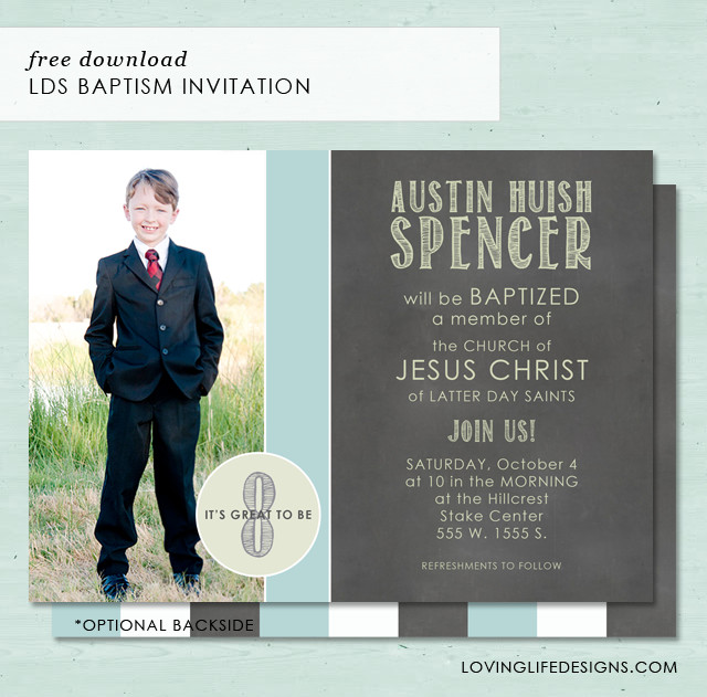 Free Lds Baptism Invitation Template Loving Life Designs Free Graphic Designs and Printables