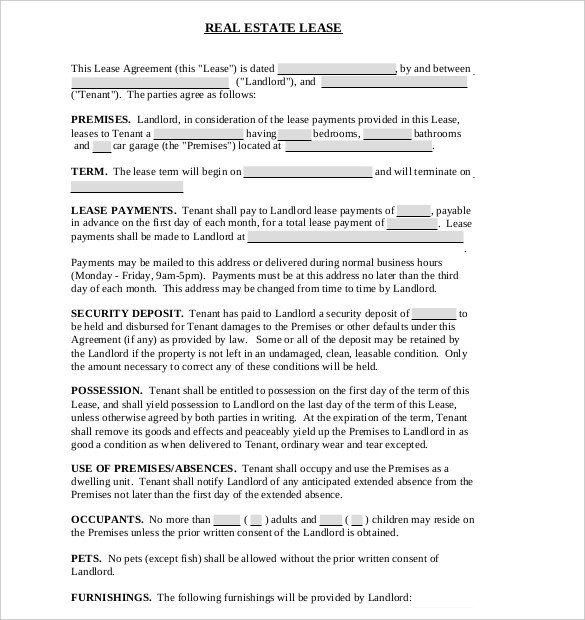 Free Lease Agreement Template Download 29 Lease Agreement Templates Word Pdf