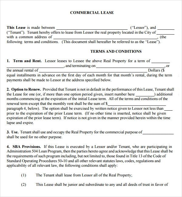 Free Lease Agreement Template Download Mercial Lease Agreement 7 Free Download for Pdf