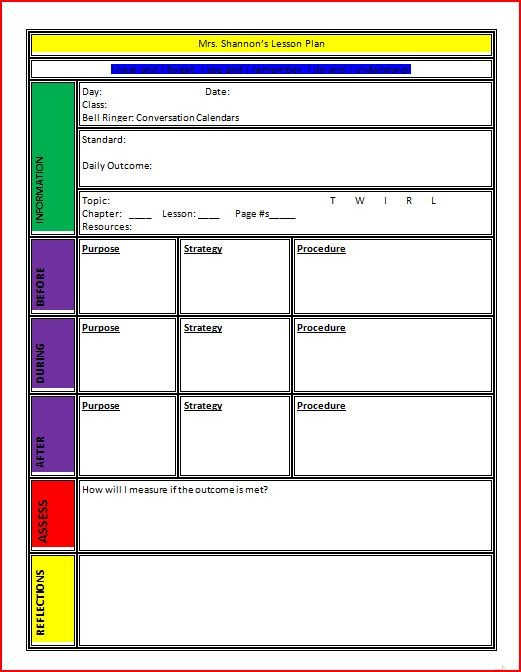 Free Lesson Plan Template Word 10 Lesson Plan Template Word Free Download Pdf Excel