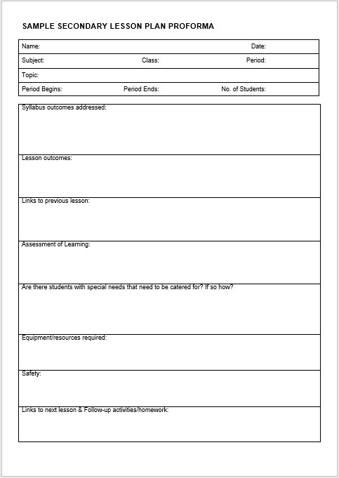 Free Lesson Plan Template Word 39 Free Lesson Plan Templates Ms Word and Pdfs