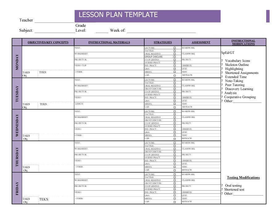 Free Lesson Plan Templates 44 Free Lesson Plan Templates [ Mon Core Preschool Weekly]