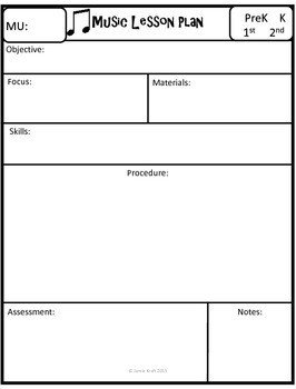Free Lesson Plan Templates Free Music Lesson Plans Template by Music with Ms Jamie