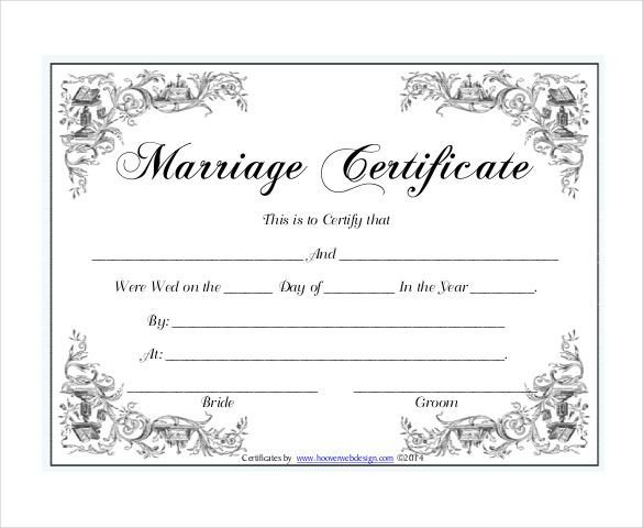 Free Marriage Certificate Template 10 Marriage Certificate Templates