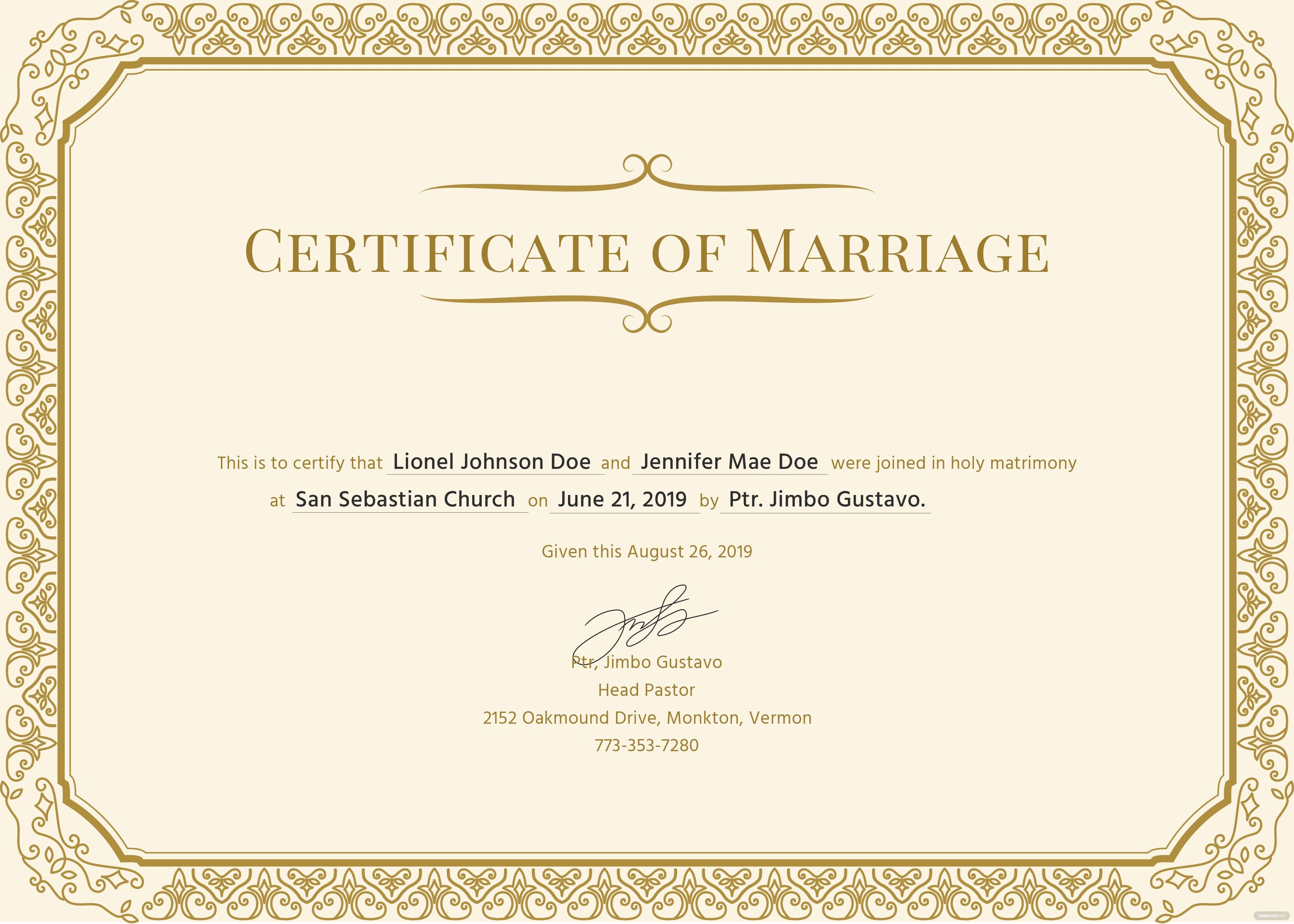 Free Marriage Certificate Template Free Marriage Certificate Template In Psd Ms Word