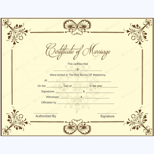 Free Marriage Certificate Template Marriage Certificate 05 In 2019 Microsoft