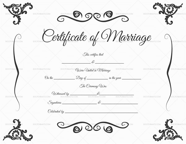 Free Marriage Certificate Template Marriage Certificate Template 22 Editable for Word