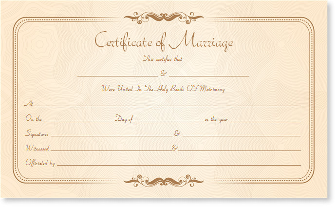 Free Marriage Certificate Template Marriage Certificate Template Write Your Own Certificate