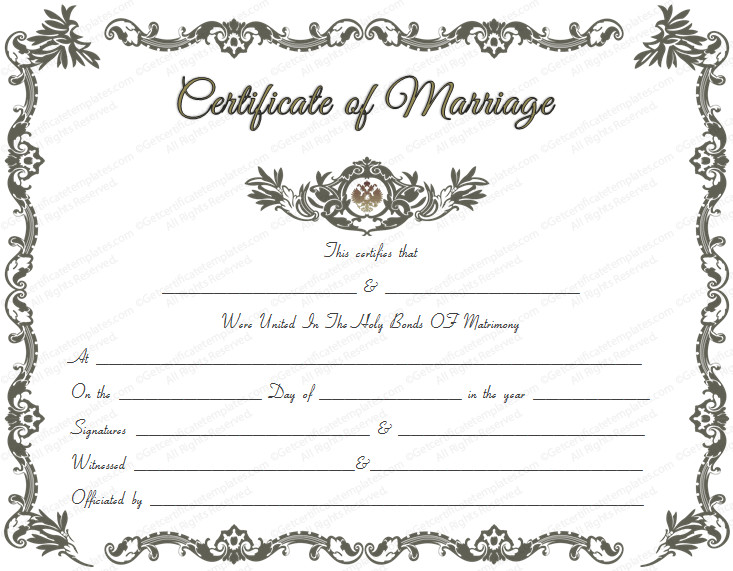 Free Marriage Certificate Template Royal Marriage Certificate Template Get Certificate