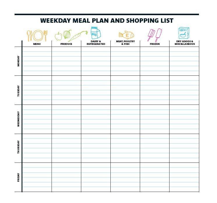Free Meal Planner Template 40 Weekly Meal Planning Templates Template Lab