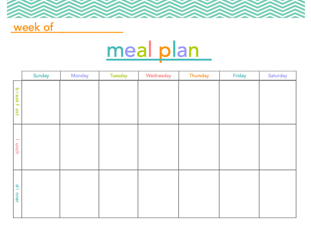 Free Meal Planner Template Free Meal Plan Printable All Things Mamma