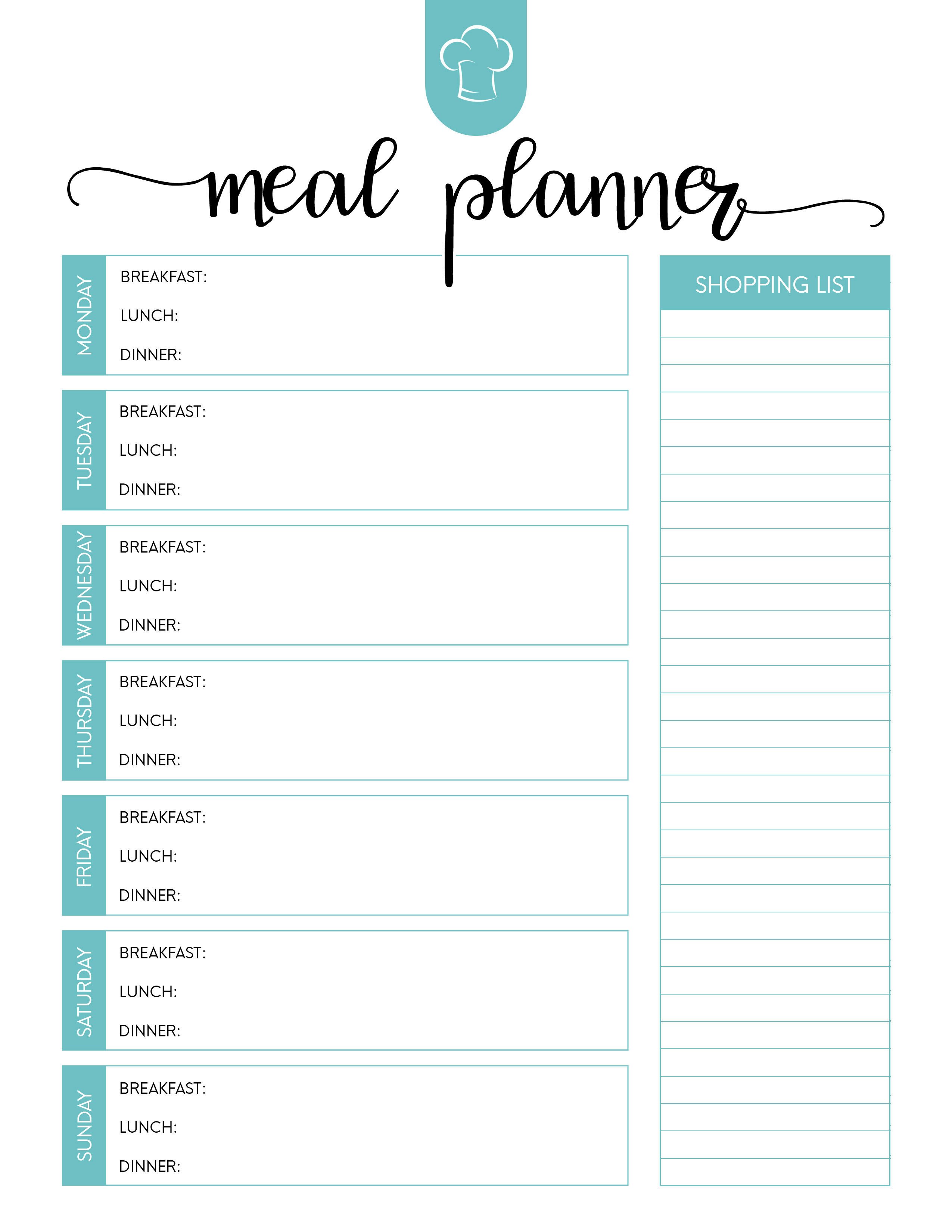 Free Meal Planner Template Free Printable Meal Planner Set the Cottage Market