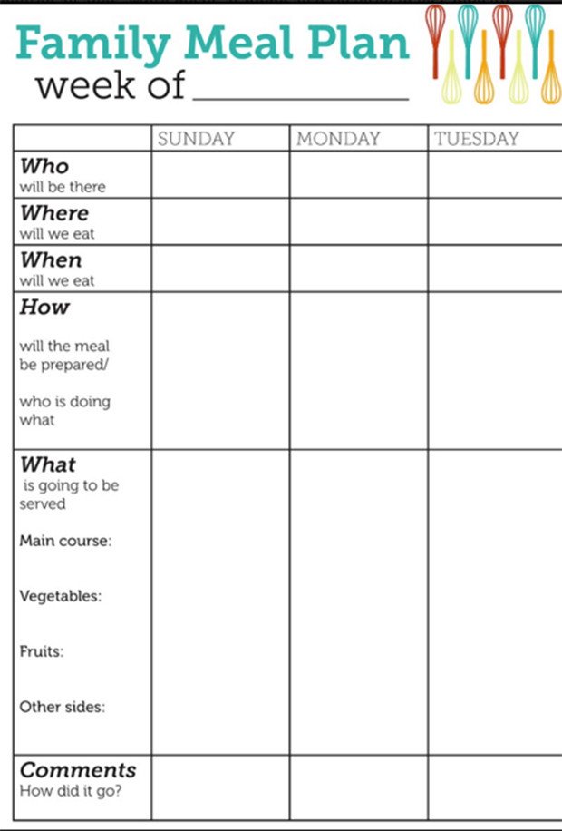 Free Meal Planner Template Printable Meal Planning Templates to Simplify Your Life