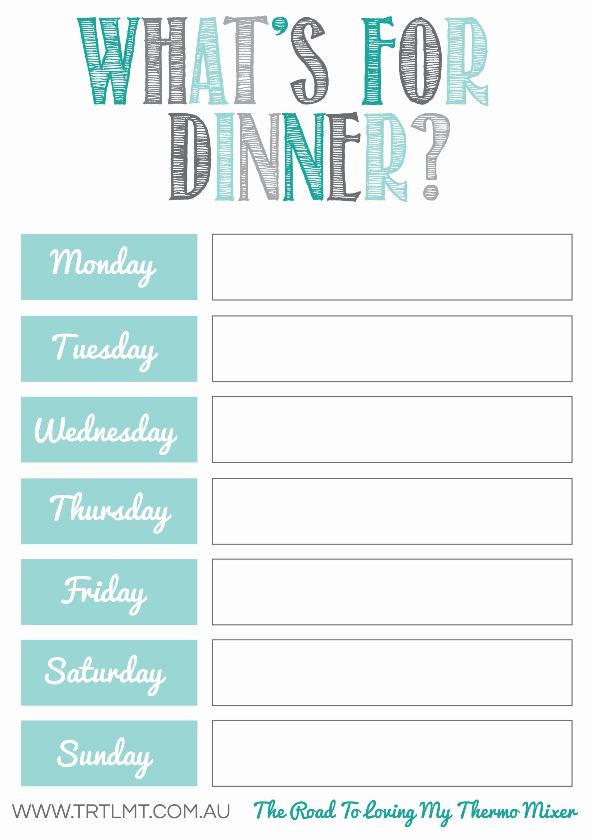 Free Meal Planner Template What S for Dinner 2 Fb organization