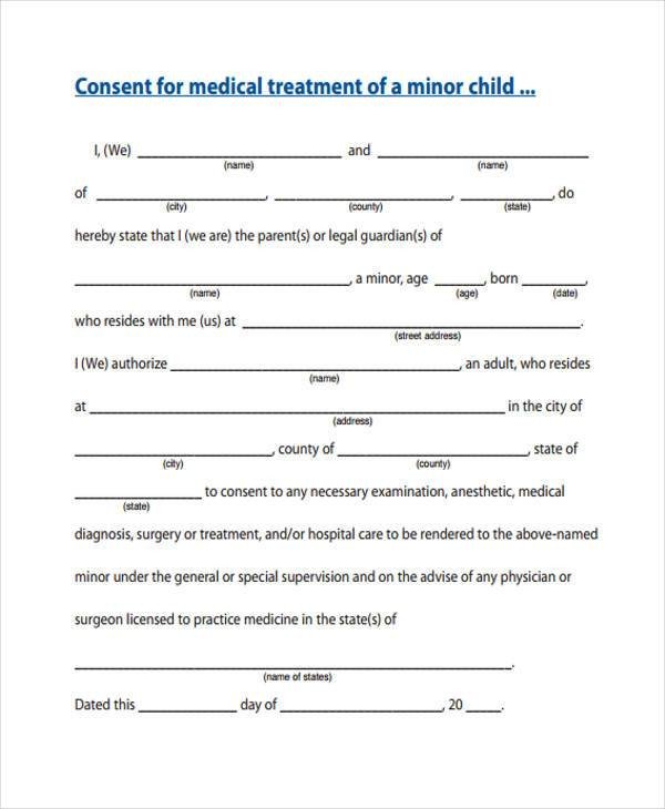 Free Medical Release form Free Consent form Samples