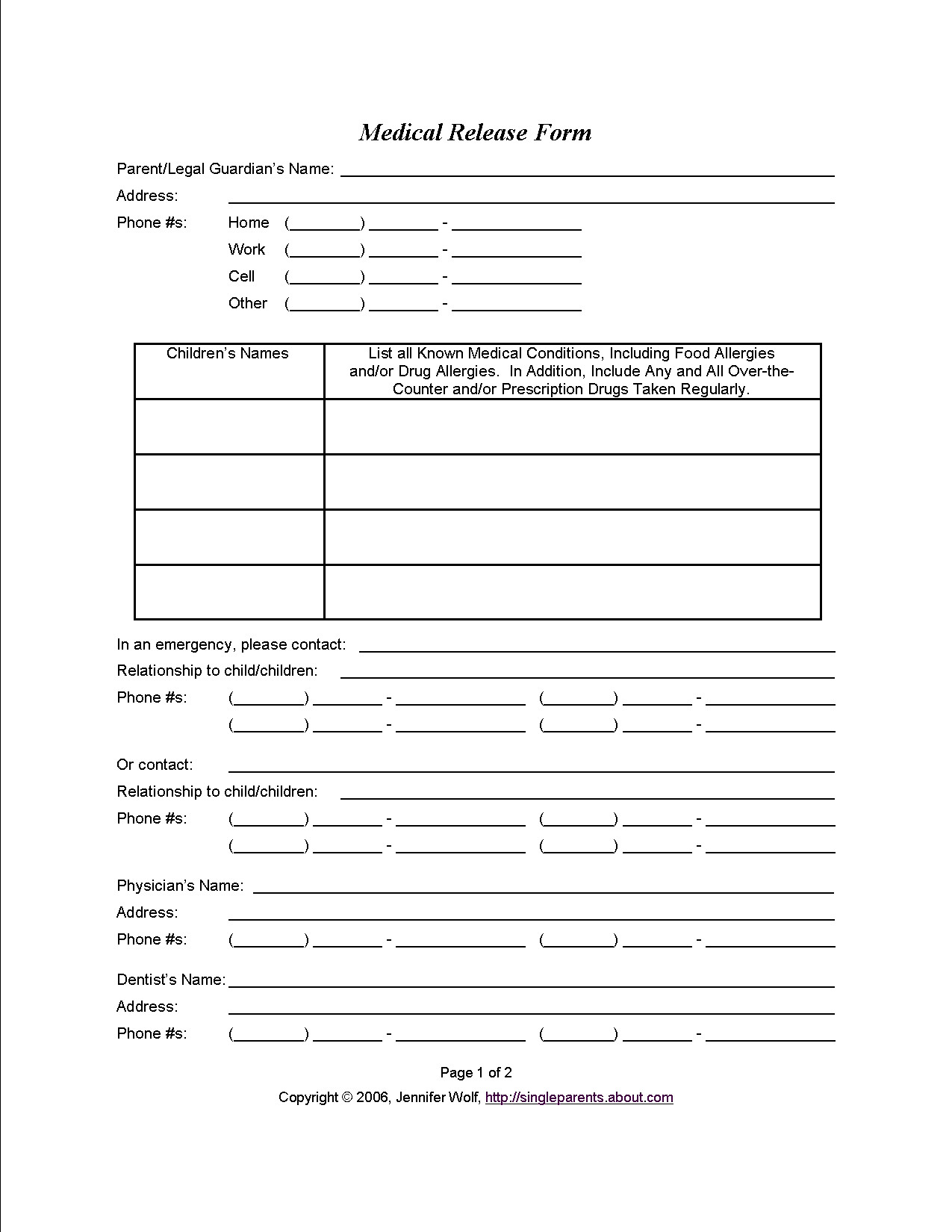 Free Medical Release form Medical Consent form when You Might Need E