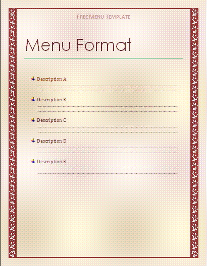 Free Menu Templates for Word Blog Archives Vermontdevelopers