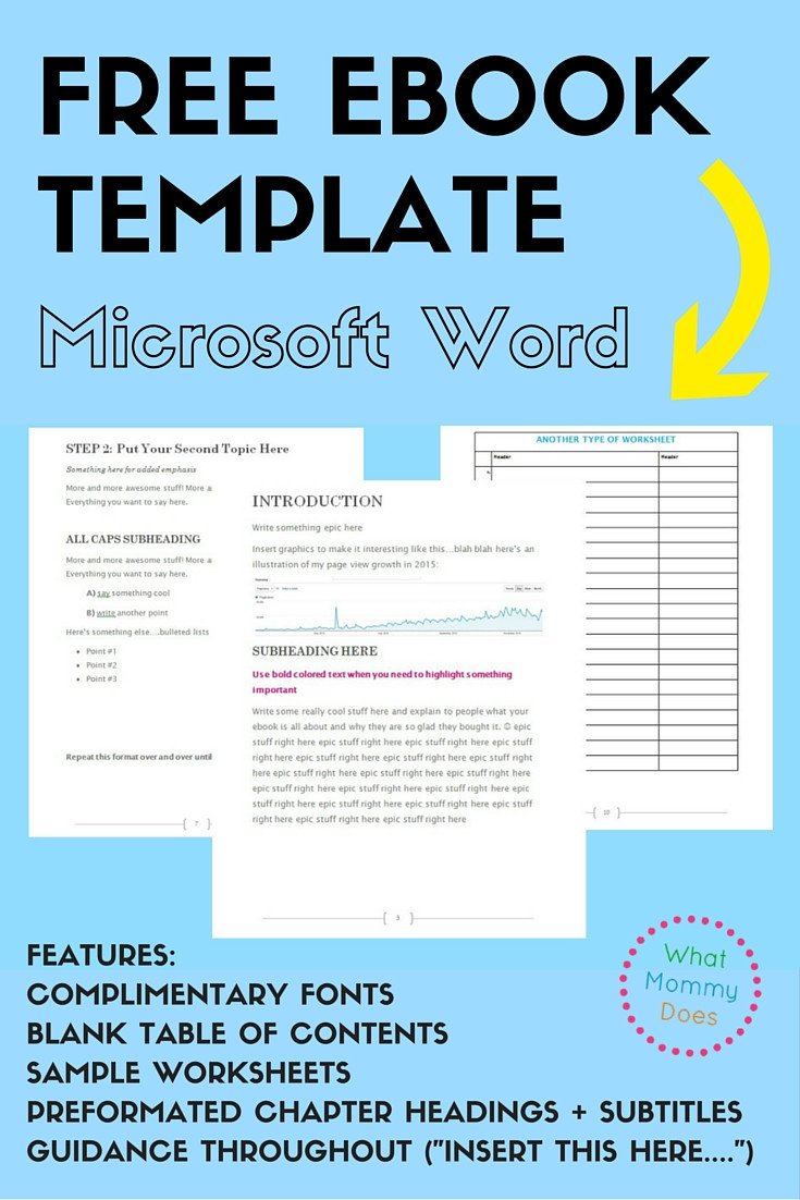 Free Microsoft Word Templates Free Ebook Template Preformatted Word Document What