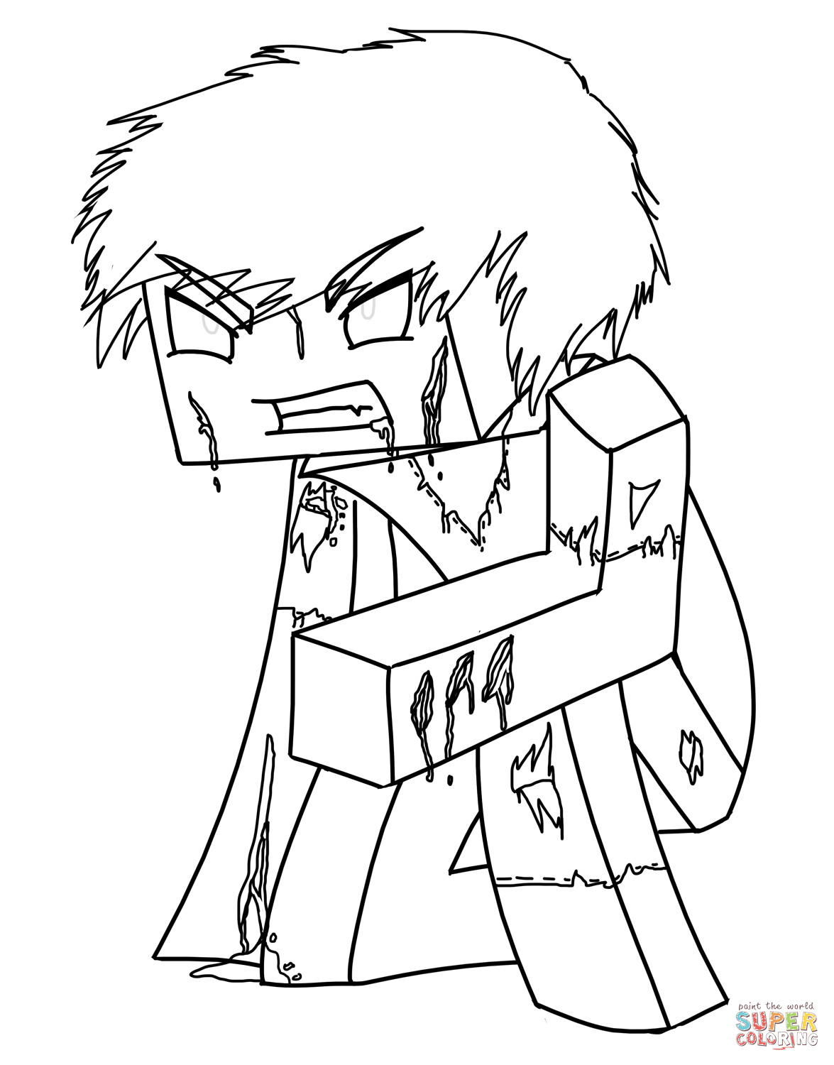 Free Minecraft Coloring Pages Minecraft Herobrine Coloring Page